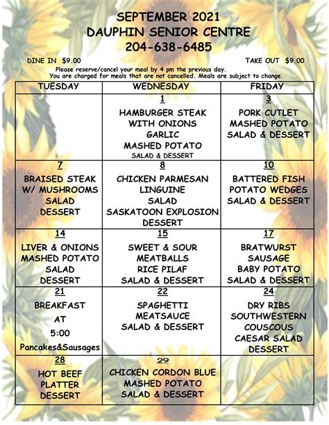 fremont ca senior center menu.
